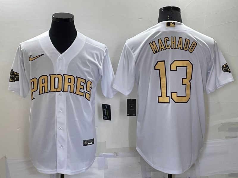 Men San Diego Padres 13 Machado White 2022 All Star Nike MLB Jerseys